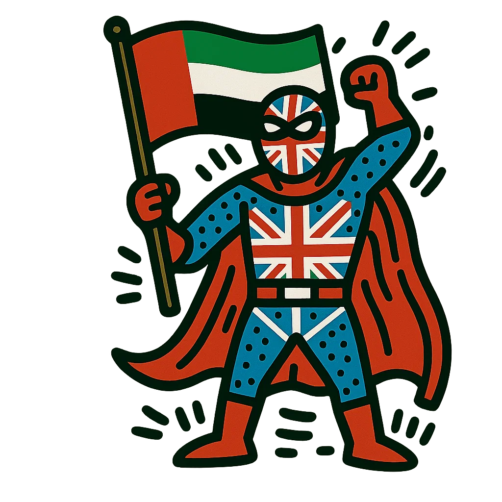 United Arab Emirates character or flag for the Dubai English speaking club