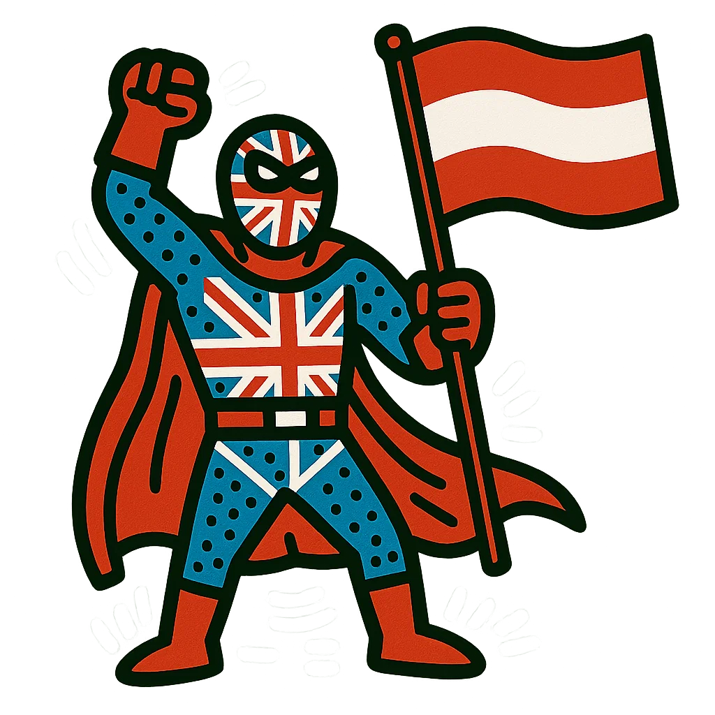 Austria character or flag for the Vienna English speaking club