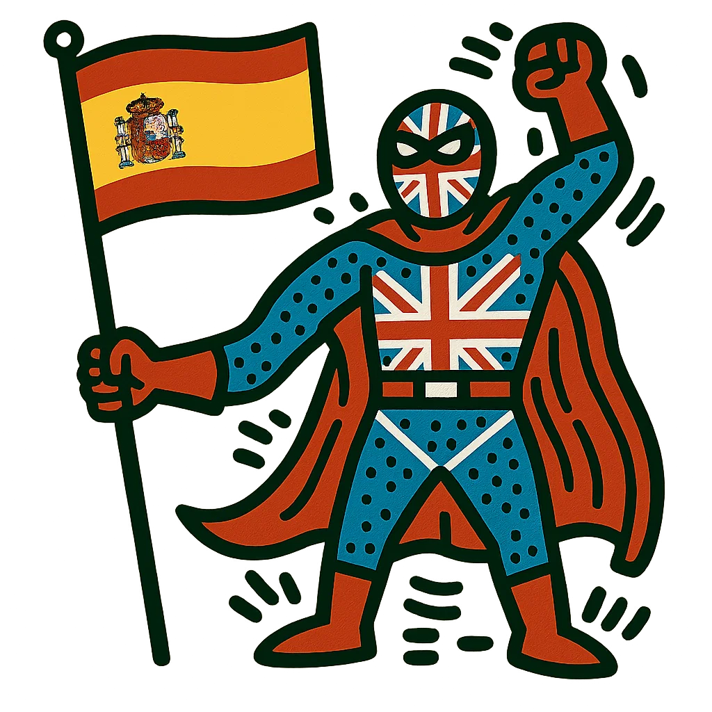 Spain character or flag for the Valencia English speaking club