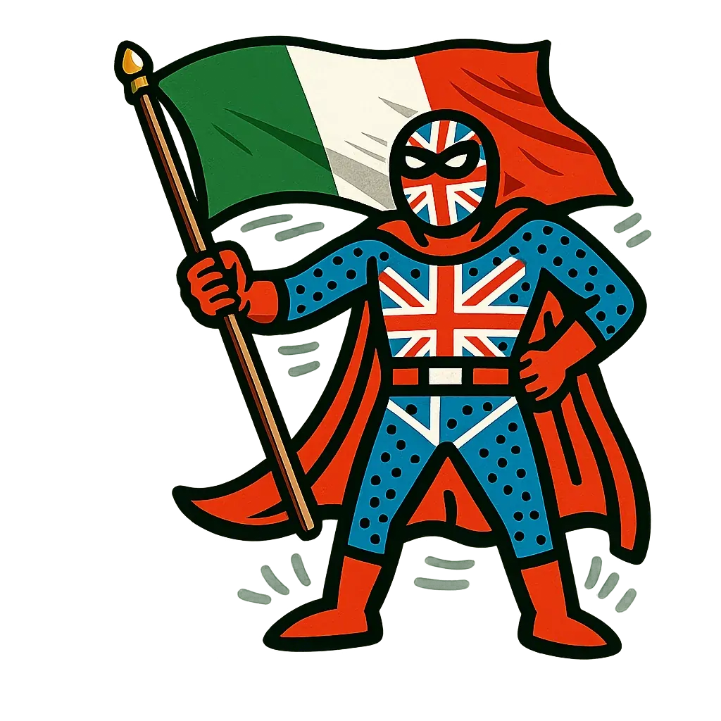 Italy character or flag for the Florence English speaking club