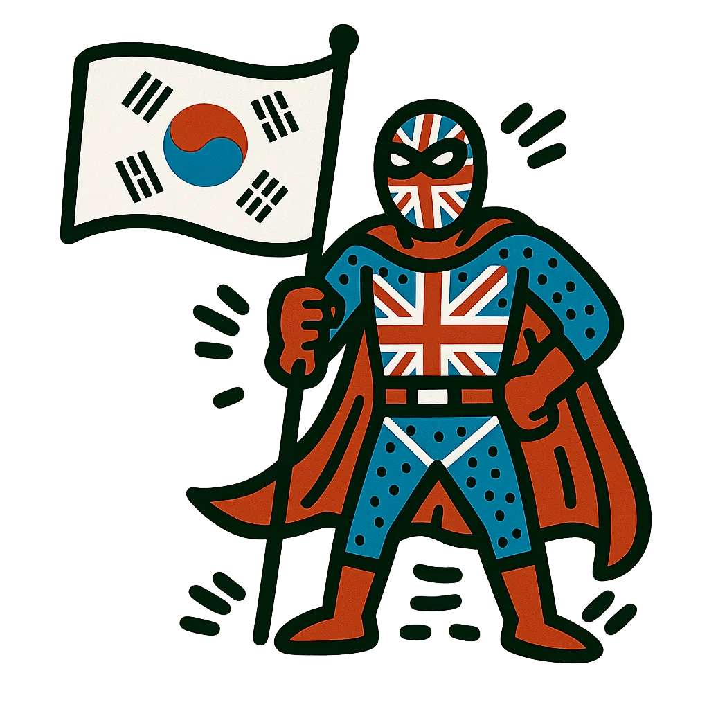 South Korea character or flag for the Busan English speaking club