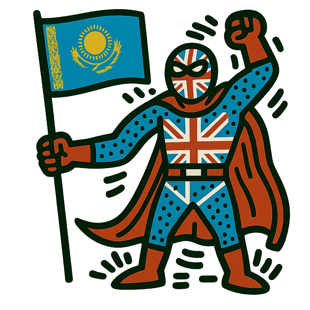 Kazakhstan character or flag for the Astana English speaking club