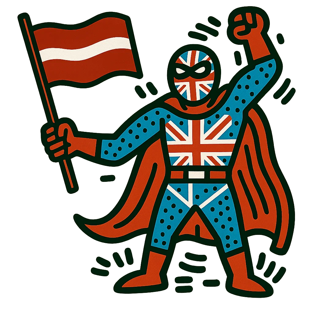 Latvia character or flag for the Riga English speaking club