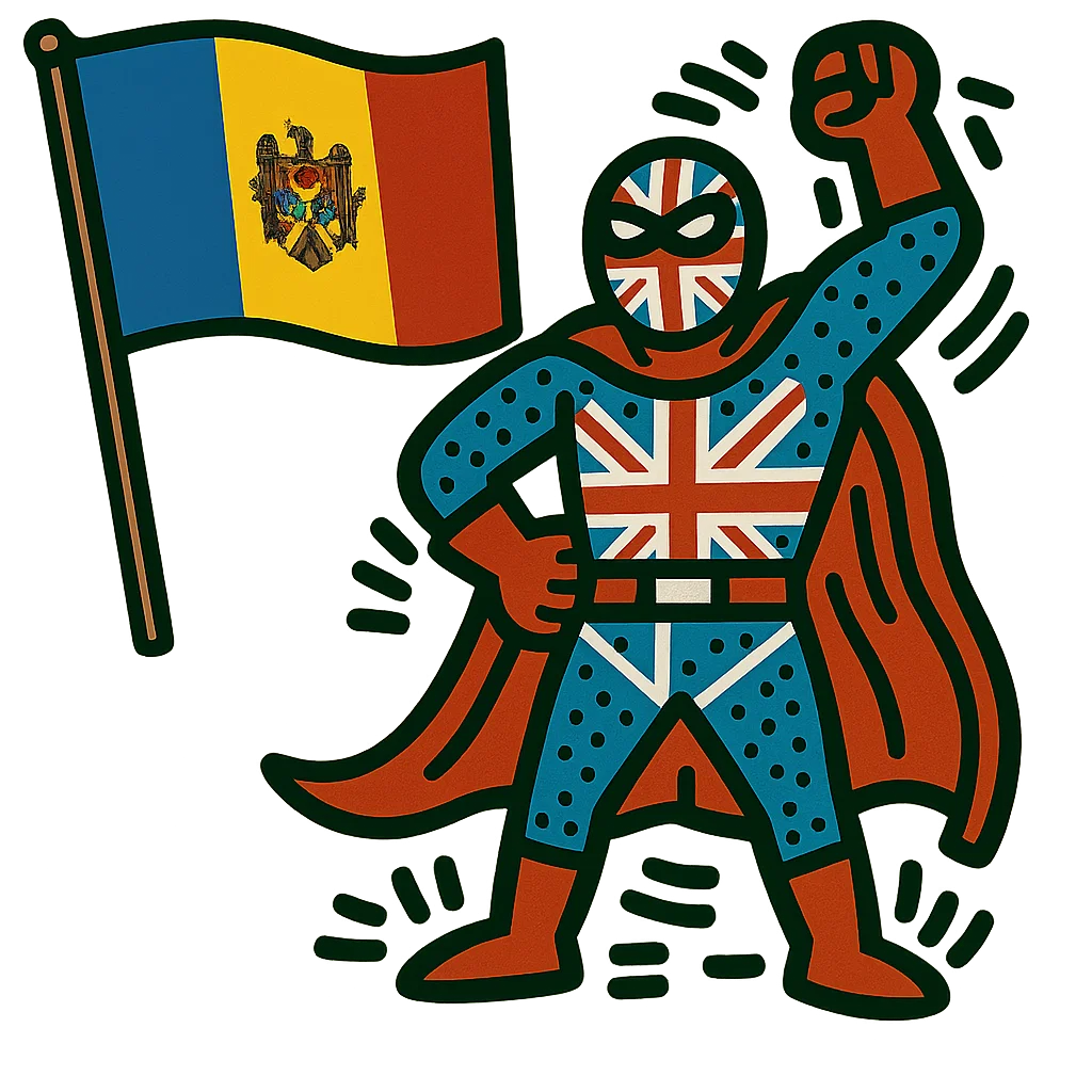 Moldova character or flag for the Vienna English speaking club