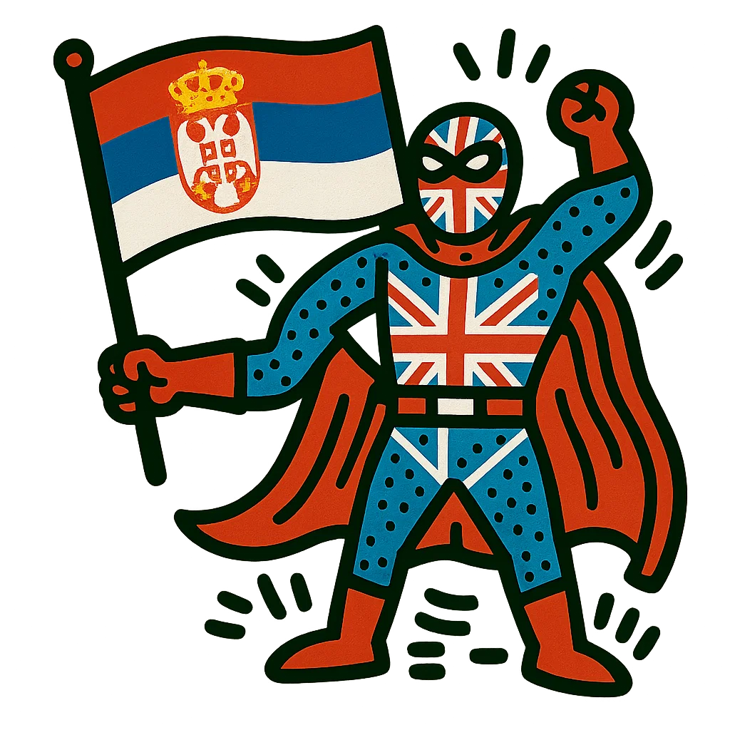 Serbia character or flag for the Belgrade English speaking club