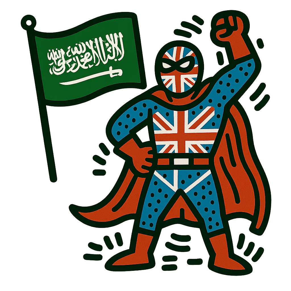 Saudi Arabia character or flag for the Jeddah English speaking club