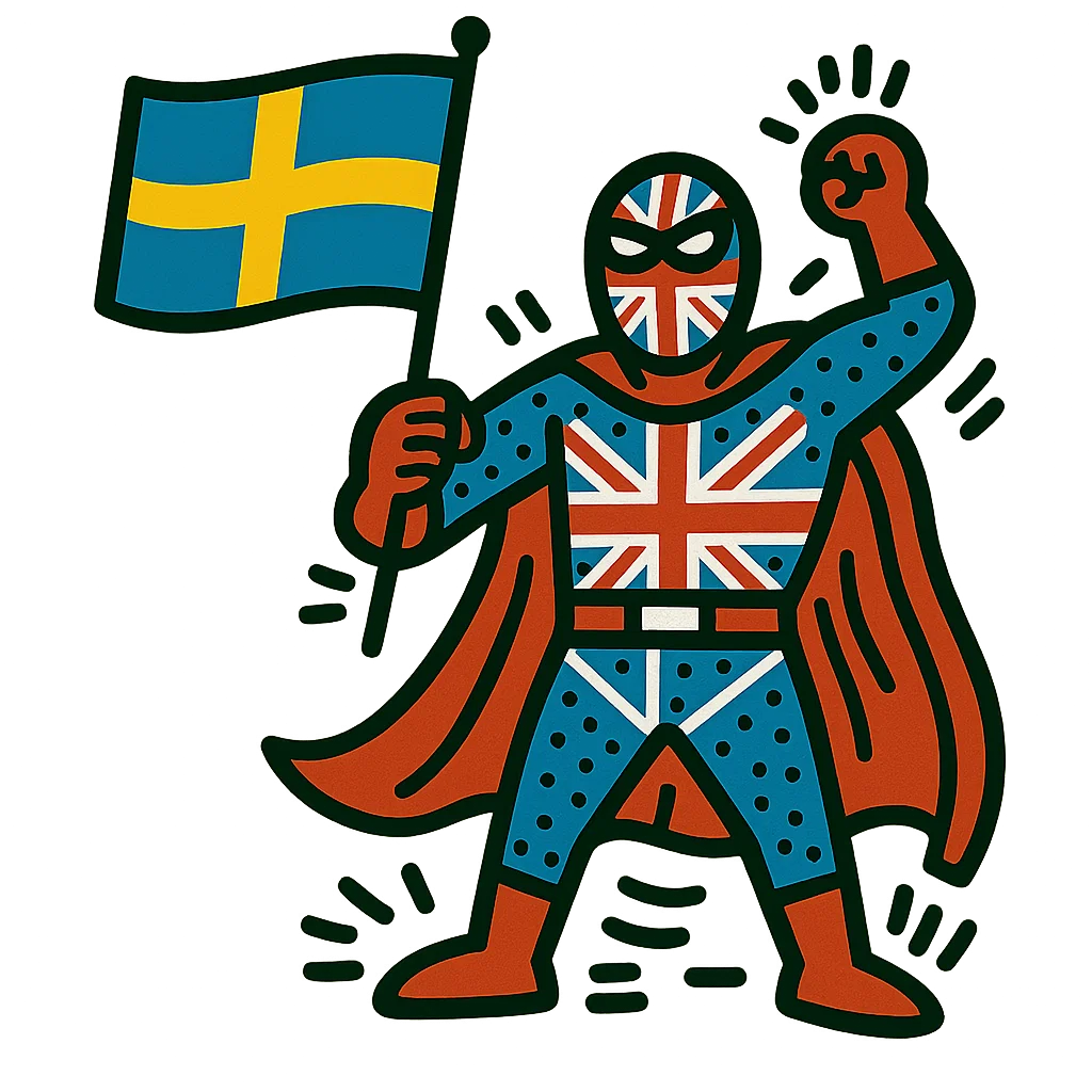 Sweden character or flag for the Stockholm English speaking club